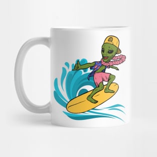 Surfer with Alien Summer Surfing Mug